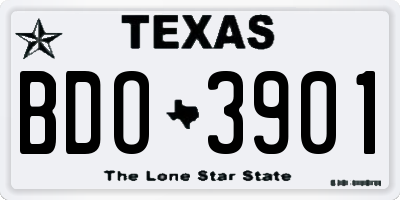 TX license plate BDO3901