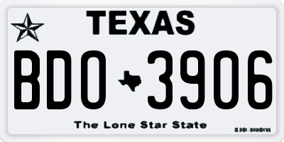 TX license plate BDO3906