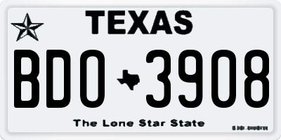 TX license plate BDO3908