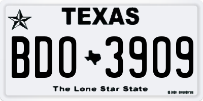 TX license plate BDO3909