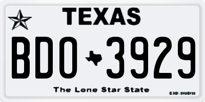 TX license plate BDO3929