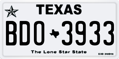 TX license plate BDO3933