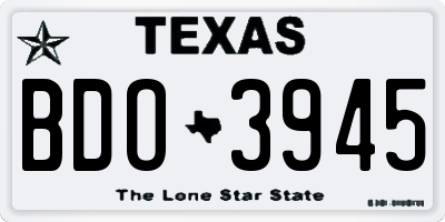 TX license plate BDO3945