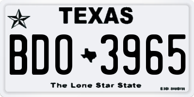 TX license plate BDO3965