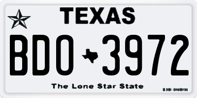 TX license plate BDO3972