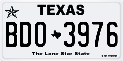 TX license plate BDO3976