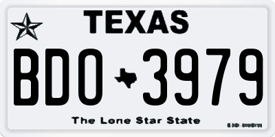 TX license plate BDO3979