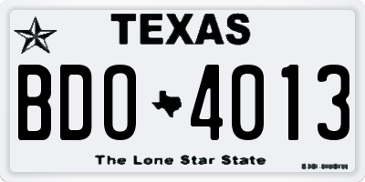 TX license plate BDO4013