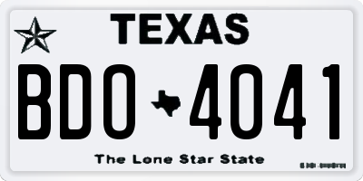 TX license plate BDO4041