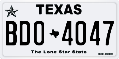 TX license plate BDO4047