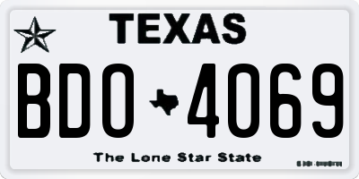 TX license plate BDO4069
