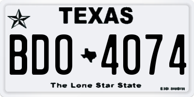 TX license plate BDO4074