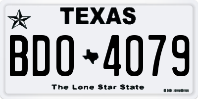 TX license plate BDO4079