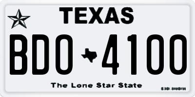 TX license plate BDO4100