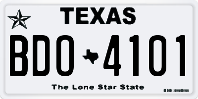 TX license plate BDO4101