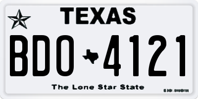 TX license plate BDO4121