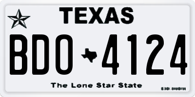 TX license plate BDO4124