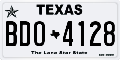TX license plate BDO4128
