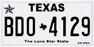 TX license plate BDO4129