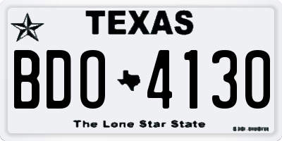 TX license plate BDO4130