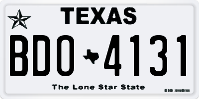 TX license plate BDO4131
