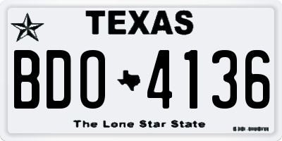 TX license plate BDO4136