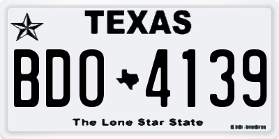TX license plate BDO4139