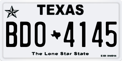 TX license plate BDO4145