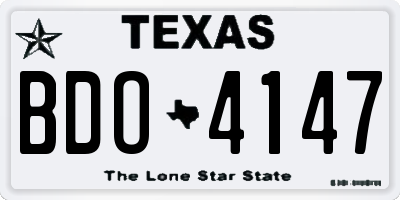 TX license plate BDO4147