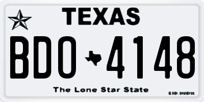 TX license plate BDO4148