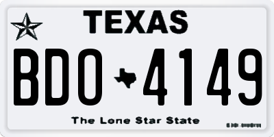 TX license plate BDO4149