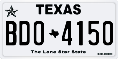 TX license plate BDO4150