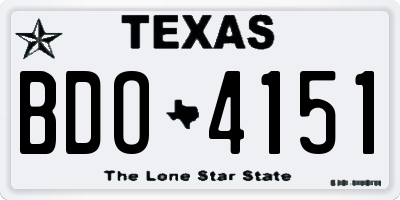 TX license plate BDO4151
