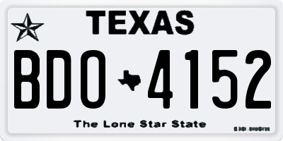 TX license plate BDO4152