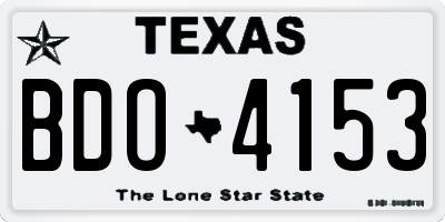 TX license plate BDO4153