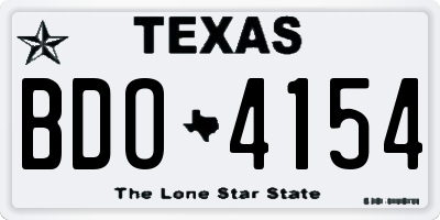 TX license plate BDO4154