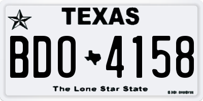 TX license plate BDO4158