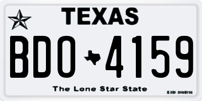 TX license plate BDO4159