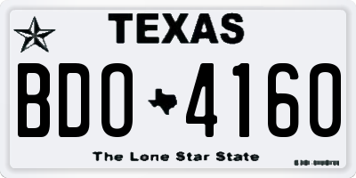 TX license plate BDO4160