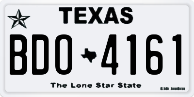 TX license plate BDO4161
