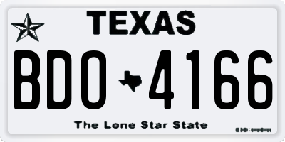TX license plate BDO4166