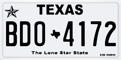 TX license plate BDO4172
