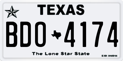 TX license plate BDO4174