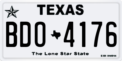 TX license plate BDO4176
