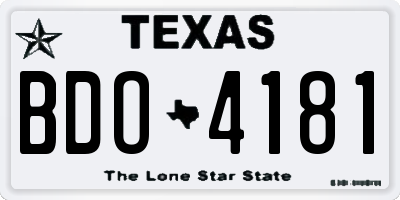 TX license plate BDO4181