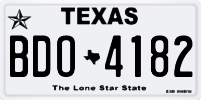 TX license plate BDO4182