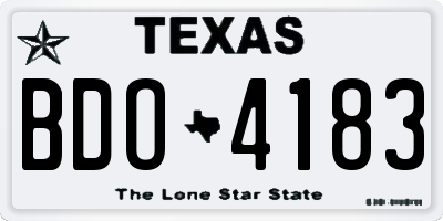 TX license plate BDO4183