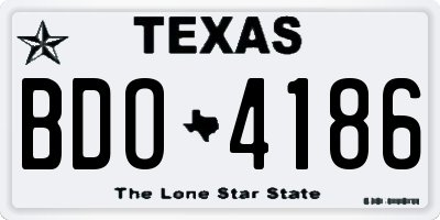 TX license plate BDO4186