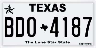 TX license plate BDO4187