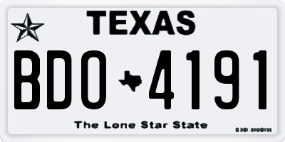 TX license plate BDO4191